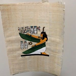 Egyptian items -Papyrus painting, 2 notecards.